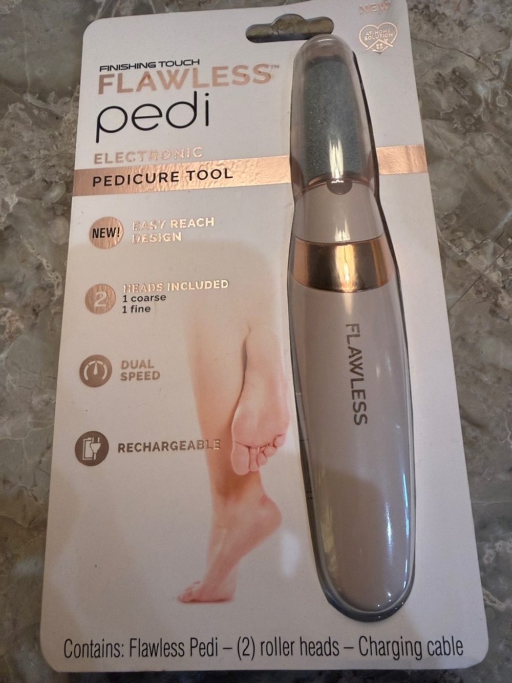 Finishing Touch Flawless Pedi Electronic Pedicure Tool - White & Rose Gold
